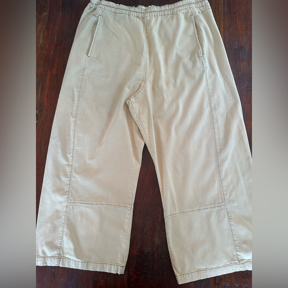 Women’s Pilcro Izzie  (Anthropologie) light green kahki barrel pants